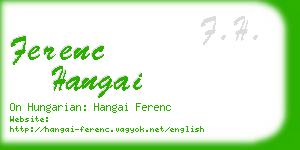 ferenc hangai business card